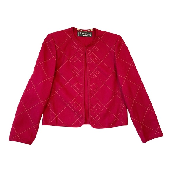 LOUIS FERAUD Vintage Red Blazer Jacket - Picture 1 of 3